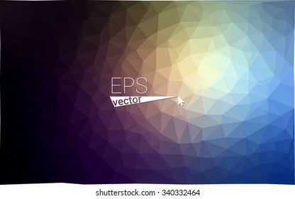 Multicolor dark blue, yellow, orange  geometric rumpled triangular low poly style gradient illustration graphic background. Vector polygonal design for your business.