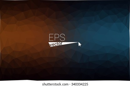 Multicolor dark blue, yellow, orange  geometric rumpled triangular low poly style gradient illustration graphic background. Vector polygonal design for your business.