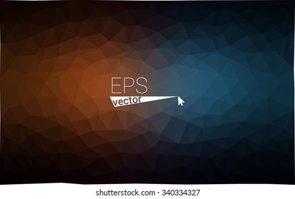 Multicolor dark blue, yellow, orange  geometric rumpled triangular low poly style gradient illustration graphic background. Vector polygonal design for your business.