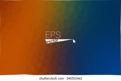 Multicolor dark blue, yellow, orange  geometric rumpled triangular low poly style gradient illustration graphic background. Vector polygonal design for your business.