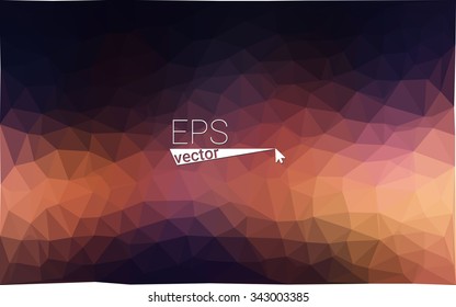 Multicolor dark blue, yellow, orange geometric rumpled triangular low poly origami style gradient illustration graphic background. Vector polygonal design for your business.