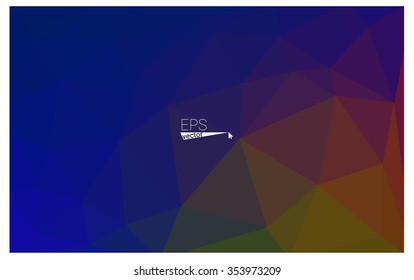 Multicolor dark blue, yellow, orange geometric rumpled triangular low poly origami style gradient illustration graphic background. Vector polygonal design for your business.