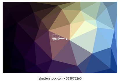 Multicolor dark blue, yellow, orange geometric rumpled triangular low poly origami style gradient illustration graphic background. Vector polygonal design for your business.