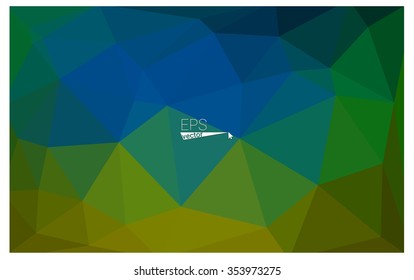 Multicolor dark blue, yellow, orange geometric rumpled triangular low poly origami style gradient illustration graphic background. Vector polygonal design for your business.