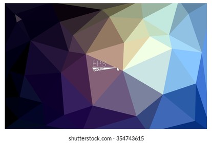 Multicolor dark blue, yellow, orange geometric rumpled triangular low poly origami style gradient illustration graphic background. Vector polygonal design for your business.