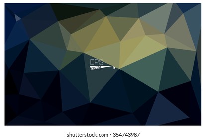 Multicolor dark blue, yellow, orange geometric rumpled triangular low poly origami style gradient illustration graphic background. Vector polygonal design for your business.