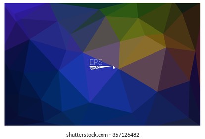 Multicolor dark blue, yellow, orange geometric rumpled triangular low poly origami style gradient illustration graphic background. Vector polygonal design for your business.