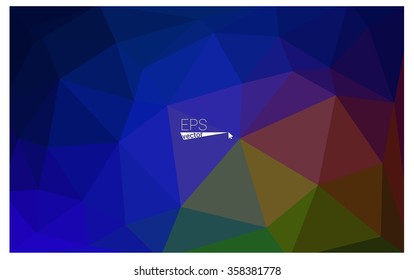 Multicolor dark blue, yellow, orange geometric rumpled triangular low poly origami style gradient illustration graphic background. Vector polygonal design for your business.