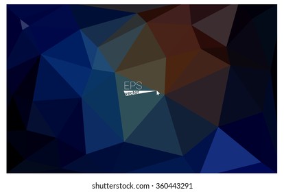 Multicolor dark blue, yellow, orange geometric rumpled triangular low poly origami style gradient illustration graphic background. Vector polygonal design for your business.