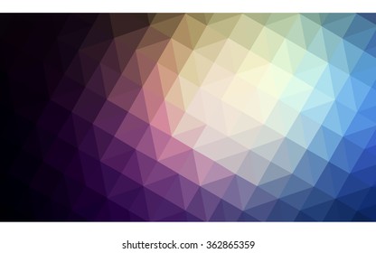 Multicolor dark blue, yellow, orange polygonal illustration, which consist of triangles. Geometric background in Origami style with gradient. Triangular design for your business in vector.