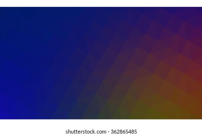 Multicolor dark blue, yellow, orange polygonal illustration, which consist of triangles. Geometric background in Origami style with gradient. Triangular design for your business in vector.