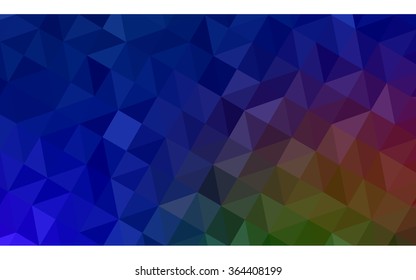 Multicolor dark blue, yellow, orange polygonal illustration, which consist of triangles. Geometric background in Origami style with gradient. Triangular design for your business in vector.