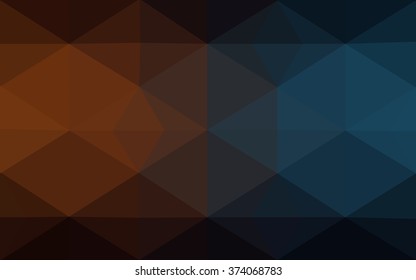 Multicolor dark blue, yellow, orange polygonal illustration, which consist of triangles. Geometric background in Origami style with gradient. Triangular design for your business.