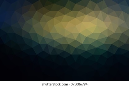 Multicolor dark blue, yellow, orange polygonal illustration, which consist of triangles. Geometric background in Origami style with gradient. Triangular design for your business.