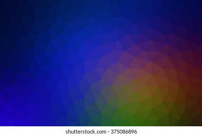 Multicolor dark blue, yellow, orange polygonal illustration, which consist of triangles. Geometric background in Origami style with gradient. Triangular design for your business.