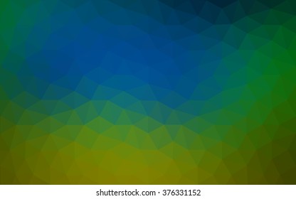 Multicolor dark blue, yellow, orange polygonal illustration, which consist of triangles. Geometric background in Origami style with gradient. Triangular design for your business.