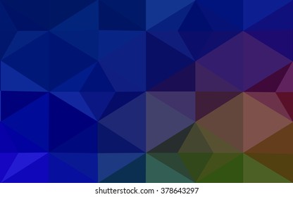 Multicolor dark blue, yellow, orange polygonal illustration, which consist of triangles. Geometric background in Origami style with gradient. Triangular design for your business.