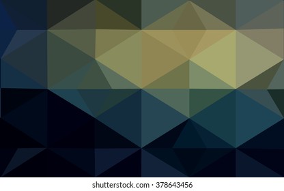 Multicolor dark blue, yellow, orange polygonal illustration, which consist of triangles. Geometric background in Origami style with gradient. Triangular design for your business.