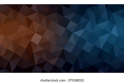 Multicolor dark blue, yellow, orange polygonal illustration, which consist of triangles. Geometric background in Origami style with gradient. Triangular design for your business.