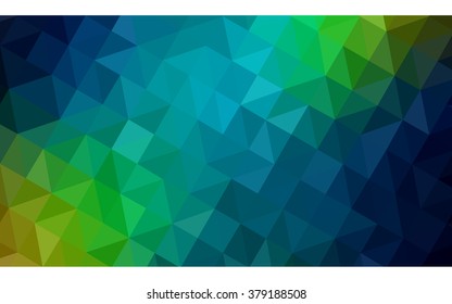 Multicolor dark blue, yellow, orange polygonal illustration, which consist of triangles. Geometric background in Origami style with gradient. Triangular design for your business.