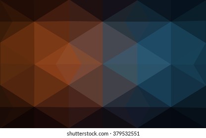 Multicolor dark blue, yellow, orange polygonal illustration, which consist of triangles. Geometric background in Origami style with gradient. Triangular design for your business.