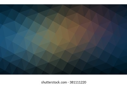 Multicolor dark blue, yellow, orange polygonal illustration, which consist of triangles. Geometric background in Origami style with gradient. Triangular design for your business.