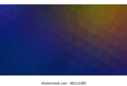 Multicolor dark blue, yellow, orange polygonal illustration, which consist of triangles. Geometric background in Origami style with gradient. Triangular design for your business.