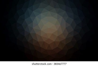 Multicolor dark blue, yellow, orange polygonal illustration, which consist of triangles. Geometric background in Origami style with gradient. Triangular design for your business.