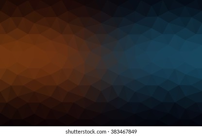 Multicolor dark blue, yellow, orange polygonal illustration, which consist of triangles. Geometric background in Origami style with gradient. Triangular design for your business.