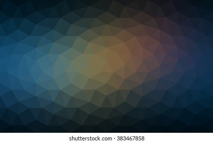 Multicolor dark blue, yellow, orange polygonal illustration, which consist of triangles. Geometric background in Origami style with gradient. Triangular design for your business.