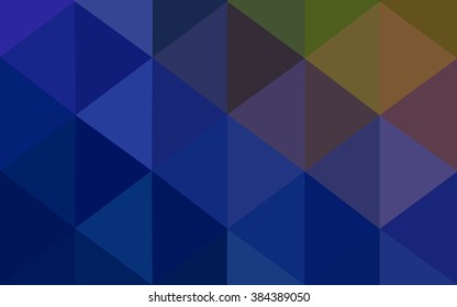 Multicolor dark blue, yellow, orange polygonal illustration, which consist of triangles. Geometric background in Origami style with gradient. Triangular design for your business.