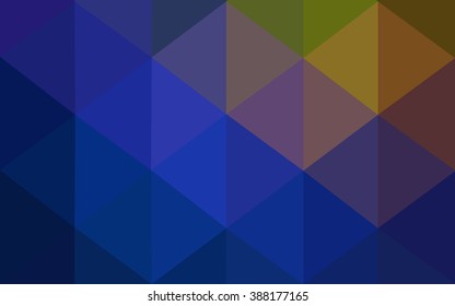 Multicolor dark blue, yellow, orange polygonal illustration, which consist of triangles. Geometric background in Origami style with gradient. Triangular design for your business.