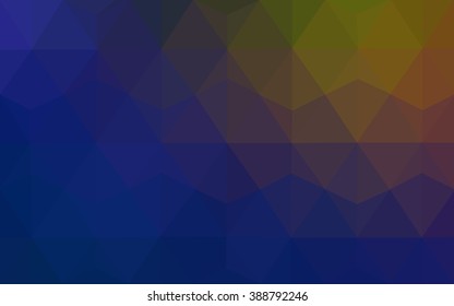Multicolor dark blue, yellow, orange polygonal illustration, which consist of triangles. Geometric background in Origami style with gradient. Triangular design for your business.