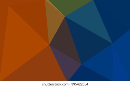 Multicolor dark blue, yellow, orange polygonal illustration, which consist of triangles. Geometric background in Origami style with gradient. Triangular design for your business.