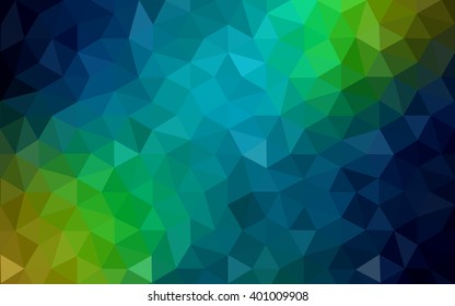 Multicolor dark blue, yellow, orange polygonal illustration, which consist of triangles. Geometric background in Origami style with gradient. Triangular design for your business.
