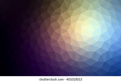 Multicolor dark blue, yellow, orange polygonal illustration, which consist of triangles. Geometric background in Origami style with gradient. Triangular design for your business.