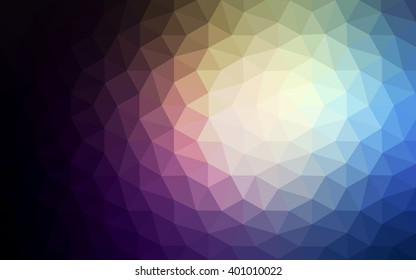 Multicolor dark blue, yellow, orange polygonal illustration, which consist of triangles. Geometric background in Origami style with gradient. Triangular design for your business.