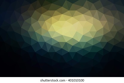 Multicolor dark blue, yellow, orange polygonal illustration, which consist of triangles. Geometric background in Origami style with gradient. Triangular design for your business.