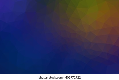 Multicolor dark blue, yellow, orange polygonal illustration, which consist of triangles. Geometric background in Origami style with gradient. Triangular design for your business.