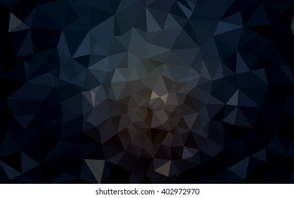 Multicolor dark blue, yellow, orange polygonal illustration, which consist of triangles. Geometric background in Origami style with gradient. Triangular design for your business.