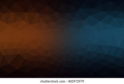 Multicolor dark blue, yellow, orange polygonal illustration, which consist of triangles. Geometric background in Origami style with gradient. Triangular design for your business.