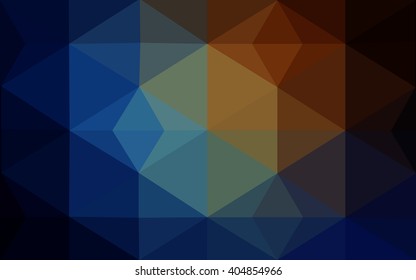 Multicolor dark blue, yellow, orange polygonal illustration, which consist of triangles. Geometric background in Origami style with gradient. Triangular design for your business.
