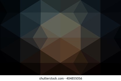 Multicolor dark blue, yellow, orange polygonal illustration, which consist of triangles. Geometric background in Origami style with gradient. Triangular design for your business.