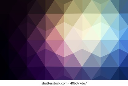 Multicolor dark blue, yellow, orange polygonal illustration, which consist of triangles. Geometric background in Origami style with gradient. Triangular design for your business.