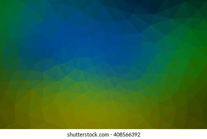 Multicolor dark blue, yellow, orange polygonal illustration, which consist of triangles. Geometric background in Origami style with gradient. Triangular design for your business.