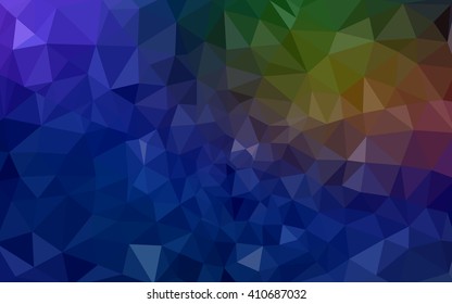 Multicolor dark blue, yellow, orange polygonal illustration, which consist of triangles. Geometric background in Origami style with gradient. Triangular design for your business.