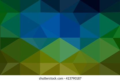 Multicolor dark blue, yellow, orange polygonal illustration, which consist of triangles. Geometric background in Origami style with gradient. Triangular design for your business.