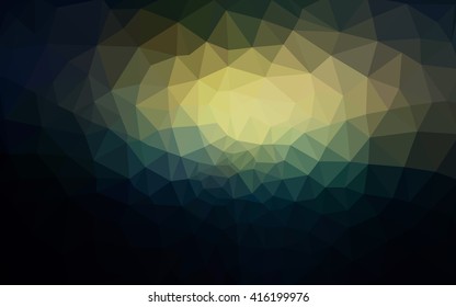 Multicolor dark blue, yellow, orange polygonal illustration, which consist of triangles. Geometric background in Origami style with gradient. Triangular design for your business.
