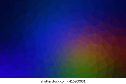 Multicolor dark blue, yellow, orange polygonal illustration, which consist of triangles. Geometric background in Origami style with gradient. Triangular design for your business.