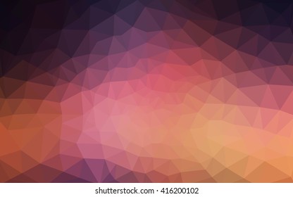 Multicolor dark blue, yellow, orange polygonal illustration, which consist of triangles. Geometric background in Origami style with gradient. Triangular design for your business.